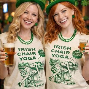 Irish Chair Yoga St Patrick’s Day Graphic tri-blend Tee